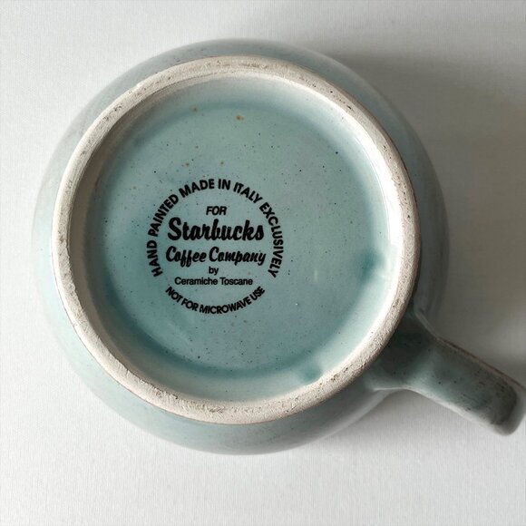 Starbucks Large Coffee Cappuccino Mug Wide Ceramic Hand Painted Distressed Italy - Picture 5 of 9